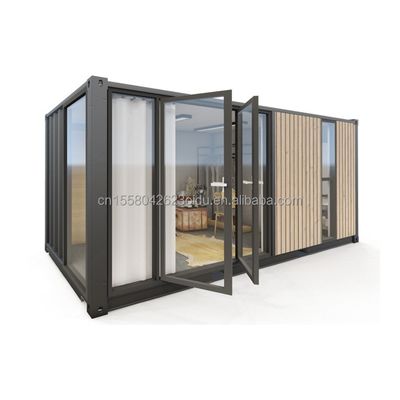 Casa de contenedores de diseño moderno y personalizable con paneles sandwich de acero y ventanas de aleación de aluminio