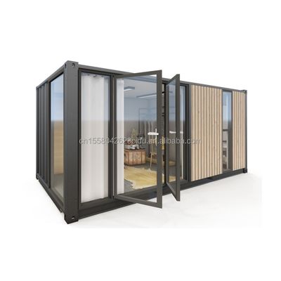 Casa de contenedores de diseño moderno y personalizable con paneles sandwich de acero y ventanas de aleación de aluminio