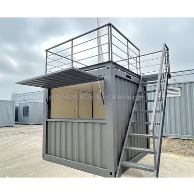 10ft Mini Pop Up Shop Container House Restaurante Tienda de comida callejera Quiosco Container con tubos cuadrados de acero galvanizado