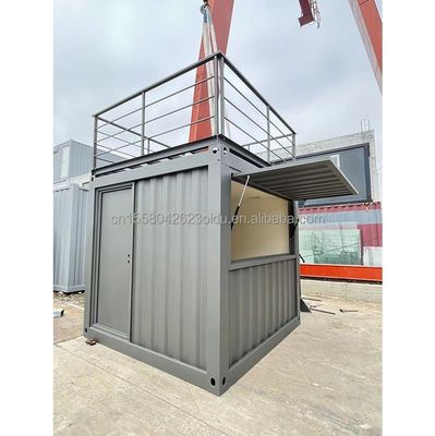 10ft Mini Pop Up Shop Container House Restaurante Tienda de comida callejera Quiosco Container con tubos cuadrados de acero galvanizado