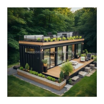 Casa de jardín de contenedor expandible con dormitorio Aplicación al aire libre Panel de sándwich de acero Material y color personalizado