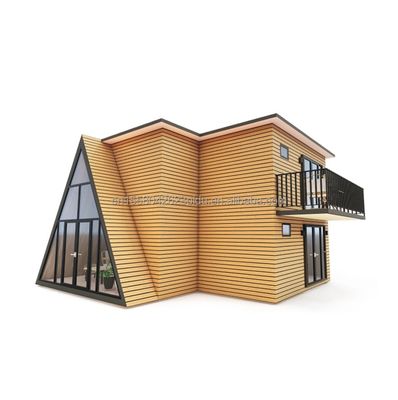 Casa prefabricada triangular modular con ventanas de aleación de aluminio para hoteles de diseño moderno y materiales duraderos