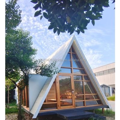 Casa Triángulo Prefabricado Oficina Modular Jardín Casa Tubos Cuadrados de Acero Galvanizado Casa de Contenedores B2B Para Hotel