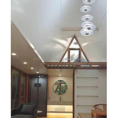 Casa Triángulo Prefabricado Oficina Modular Jardín Casa Tubos Cuadrados de Acero Galvanizado Casa de Contenedores B2B Para Hotel