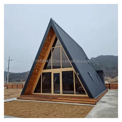 Tubos cuadrados de acero galvanizado estructura principal hotel triángulo un marco casa prefabricada kit para el lujo