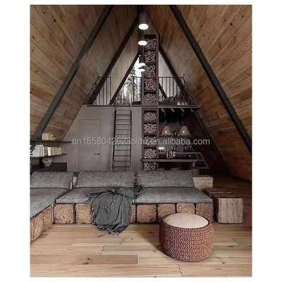 Tubos cuadrados de acero galvanizado estructura principal hotel triángulo un marco casa prefabricada kit para el lujo