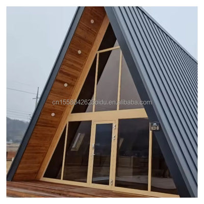Tubos cuadrados de acero galvanizado estructura principal hotel triángulo un marco casa prefabricada kit para el lujo