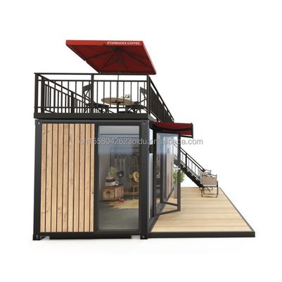 Ventana de aleación de aluminio de 20 pies / 40 pies Edificios de contenedores de madera de un piso para hoteles, apartamentos, villas o cabañas