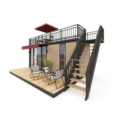 Ventana de aleación de aluminio de 20 pies / 40 pies Edificios de contenedores de madera de un piso para hoteles, apartamentos, villas o cabañas