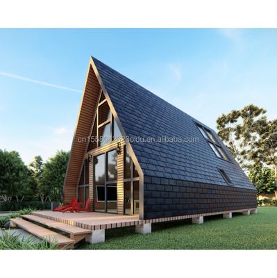 Hoteles Casas de madera con diseño triangular Contenedor de estilo moderno y 50/75/100mm Wave Sandwich Panel Wall en la UE