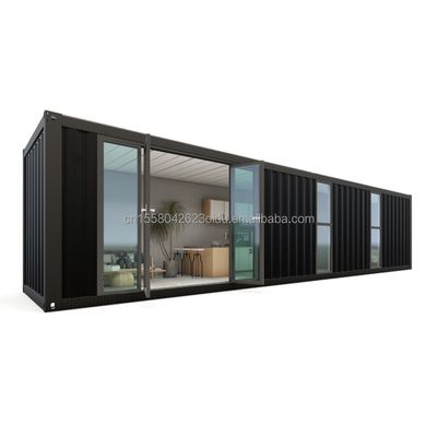 Hotel 40 pies Prefab Modular Contenedor Plegable Rápido Construir Casa Pequeña con Tubos Cuadrados de Acero Galvanizado