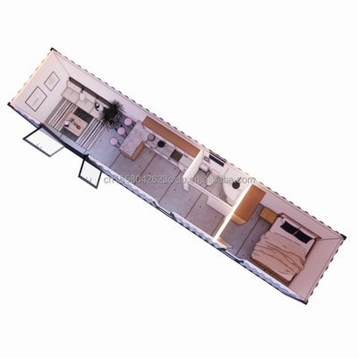 Hotel 40 pies Prefab Modular Contenedor Plegable Rápido Construir Casa Pequeña con Tubos Cuadrados de Acero Galvanizado