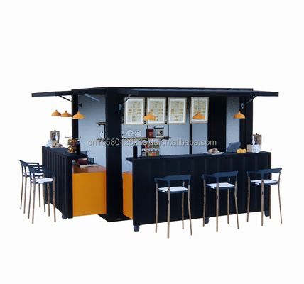 Restaurantes de comida rápida Mini Pop-up Shop Cafeterías Contenedores móviles Cafeterías con estilo de diseño moderno y ventanas de aleación de aluminio