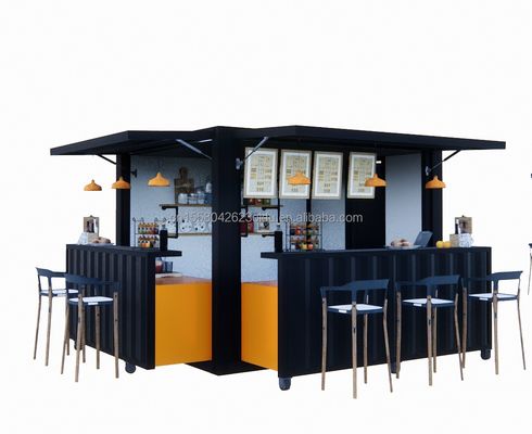 Restaurantes de comida rápida Mini Pop-up Shop Cafeterías Contenedores móviles Cafeterías con estilo de diseño moderno y ventanas de aleación de aluminio