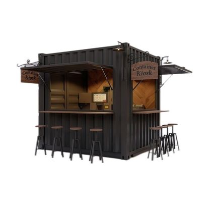 Tubos cuadrados de acero galvanizado Mini tienda emergente Contenedor móvil Bar de café Casas de contenedor de 10 pies con pared de 50 mm y pared de 75 mm