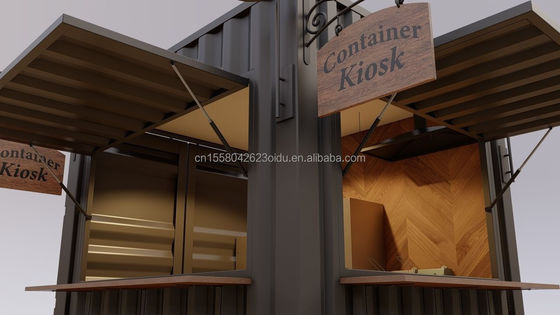 Tubos cuadrados de acero galvanizado Mini tienda emergente Contenedor móvil Bar de café Casas de contenedor de 10 pies con pared de 50 mm y pared de 75 mm