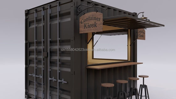 Tubos cuadrados de acero galvanizado Mini tienda emergente Contenedor móvil Bar de café Casas de contenedor de 10 pies con pared de 50 mm y pared de 75 mm