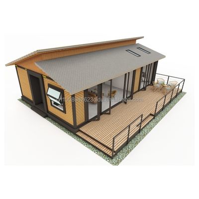 EU Moderno 3 dormitorios Contenedores de paquetes planas Casas de madera pared exterior y acero galvanizado flexión 180g para residencial