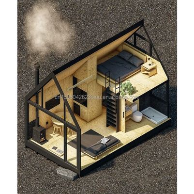 Hotel Casa de contenedores triangular con estructura prefabricada de acero y paredes de paneles sándwich 50/75/100 mm Paneles ondulados