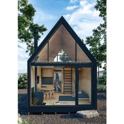 Moderno A-Triángulo Casa Pequeña Casa Prefabricada Remolque de la Casa Flat Pack Acero y panel de sándwich Casa móvil para hotel u otros fines