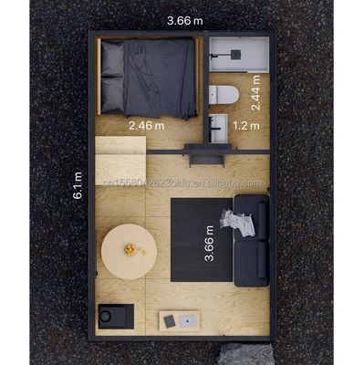 Moderno A-Triángulo Casa Pequeña Casa Prefabricada Remolque de la Casa Flat Pack Acero y panel de sándwich Casa móvil para hotel u otros fines