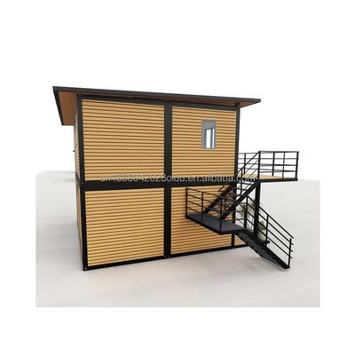 Casas de madera modernas de 4 dormitorios Bilayer prefabricado de acero Contenedor expandible Casa de diseño para centro comercial