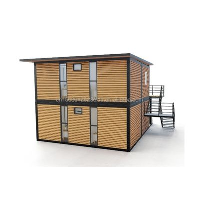 Casas de madera modernas de 4 dormitorios Bilayer prefabricado de acero Contenedor expandible Casa de diseño para centro comercial