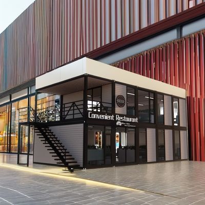 Color personalizado Montaje fácil Modular Vivienda prefabricada para restaurante Tienda centro comercial Supermercado Contenedor Diseño de bar de casa
