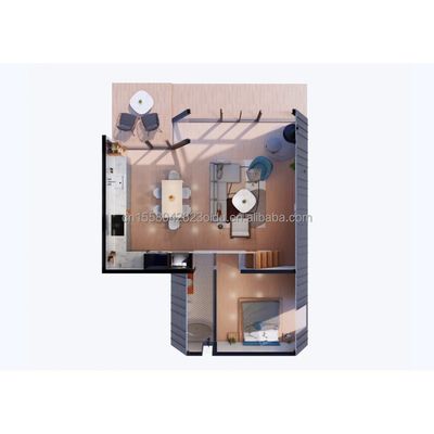 Color personalizado Diseño de habitaciones de hotel de lujo Casa triangular Contenedor para familia o villa hecha de tubos cuadrados de acero galvanizado