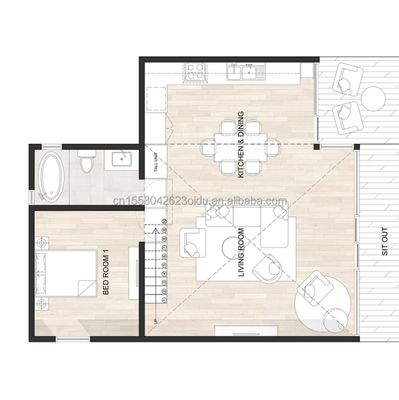 Color personalizado Diseño de habitaciones de hotel de lujo Casa triangular Contenedor para familia o villa hecha de tubos cuadrados de acero galvanizado