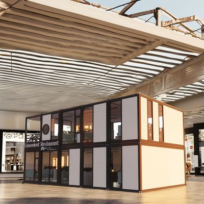 Color personalizado Montaje fácil Modular Vivienda prefabricada para restaurante Tienda centro comercial Supermercado Contenedor Diseño de bar de casa