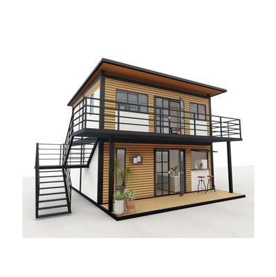 Marco de acero galvanizado de 20 pies / 40 pies Doblaje de acero galvanizado 180g Modern 4 dormitorios Bilayer Prefab Casa de contenedores expandible Diseño para centro comercial