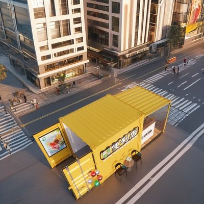 Barras de contenedores prefabricadas para la comida rápida al aire libre Casas de contenedores de transporte modificadas