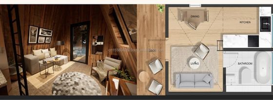 Casa prefabricada de acero galvanizado para vivir en el bosque habitación de hotel para vivir al aire libre moderno y contenedor especializado