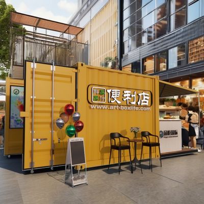 Barras de contenedores prefabricadas para la comida rápida al aire libre Casas de contenedores de transporte modificadas