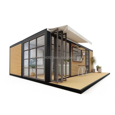 Alojamiento hotelero 2024 Estilo lujoso Casa pequeña portátil prefabricada con 50/75/100 mm de paneles de sandwich de onda Paredes y diseño