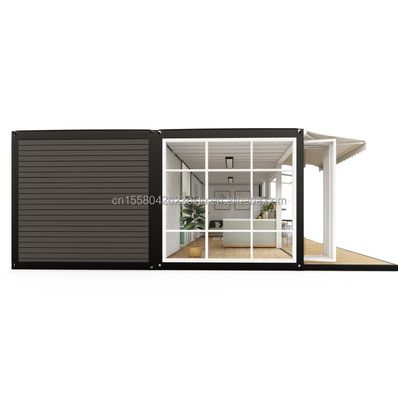 Casa de contenedores de dos dormitorios con estructura de tubos cuadrados de acero galvanizado y cocina sala de estar