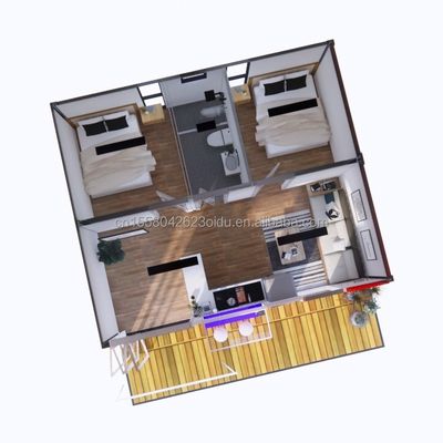 EU Dos dormitorios con cocina Sala de estar Baño Diseño 2024 Estilo Casa móvil desmontable