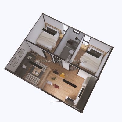 Casa Móvil Desmontable Personalizable UE Dos Dormitorios Dos 20 pies Casa de contenedores prefabricada para la vida personalizada