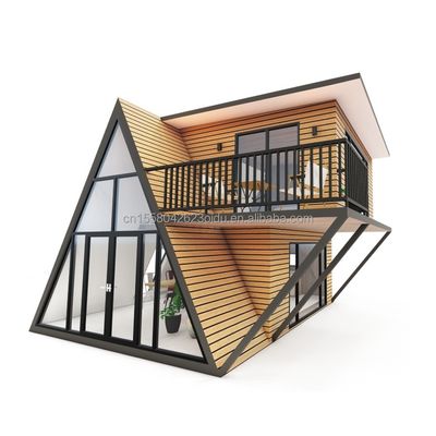 Casas prefabricadas pequeñas portátiles con marco de acero de acero galvanizado con flexión de acero 180g y 50/75/100mm Wave Sandwich Panel Paredes