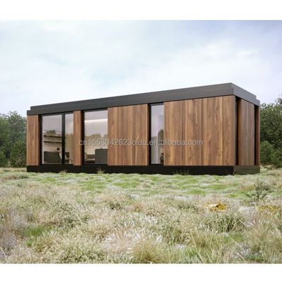 Camisas de techo triangular moderno de aleación de aluminio Casa prefabricada Techo plano Contenedor residencial Casas prefabricadas de madera Panel de sándwich de acero hecho al aire libre