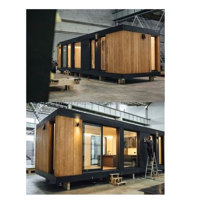Camisas de techo triangular moderno de aleación de aluminio Casa prefabricada Techo plano Contenedor residencial Casas prefabricadas de madera Panel de sándwich de acero hecho al aire libre