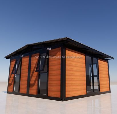Contenedores plegables de acero modular de lujo de 20 pies 40 pies a prueba de viento para villas de pared personalizada 50/75/100 mm Panel de sándwich de onda
