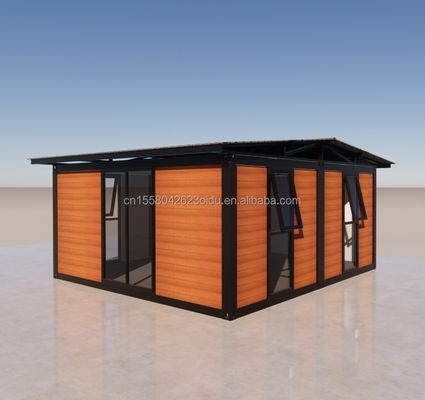 Contenedores plegables de acero modular de lujo de 20 pies 40 pies a prueba de viento para villas de pared personalizada 50/75/100 mm Panel de sándwich de onda