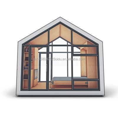 Contenedor de envío modificado Casa prefabricada con techo triangular y base de madera estable para contenedores residenciales de acero