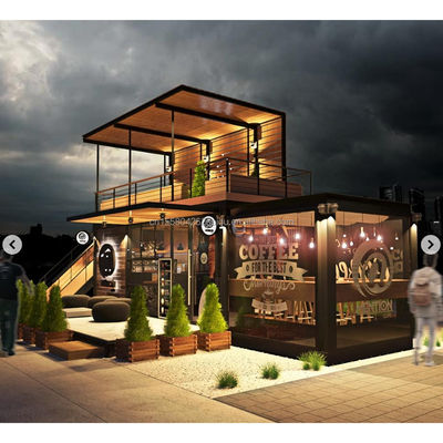 Color personalizado Diseño moderno Contenedor prefabricado Tienda de té de leche Tienda de cafetería Tienda de cafetería Casas Casa de contenedores modulares pequeñas