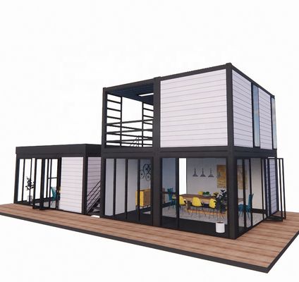 Bar de café de dos pisos moderno prefabricado Restaurante de comida rápida Mini Mini Contenedor combinado al aire libre móvil