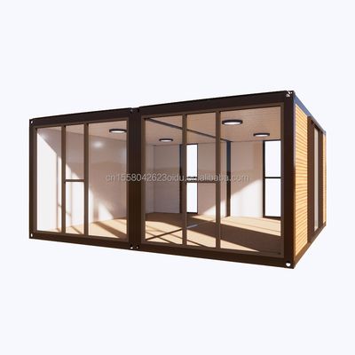 Casa de contenedores prefabricada de acero expandible de 2 dormitorios moderna para aplicación de centro comercial Diseño de color personalizado