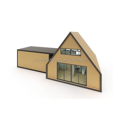 Panel de sándwich de diseño moderno Casa de triángulo de madera para hotel Playa Sala de sol Vacaciones con diseño de contenedor elegante