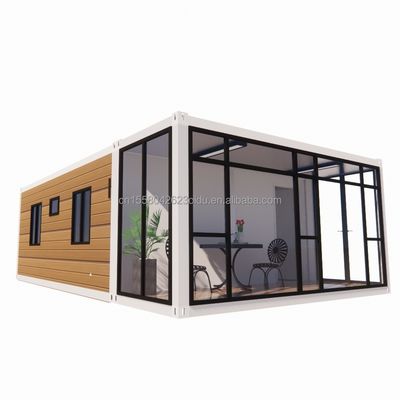 Casa de contenedores expandible moderna de 20 pies para Carport Panel de sándwich de acero móvil prefabricado Material Hotel Restaurante Bar